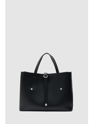 Shule Bags Fedi Yavrulu El ve Omuz Çantası Siyah