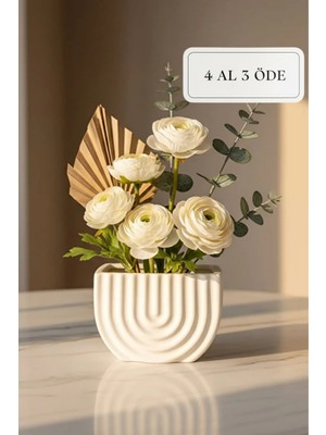 Zuri Design Bohem Desenli Beton Dekoratif Biblo – 15X10 cm Modern Minimal Obje