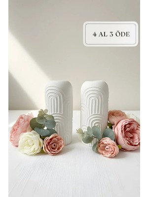 Zuri Design Bohem Desenli Beton Biblo 2’li Set – Dekoratif Modern Tasarım