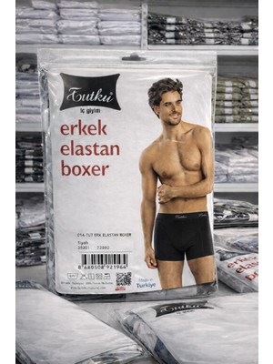 Tutku Erkek Elastan Boxer Gri | Esnek Pamuklu Erkek Boxer Iç Giyim