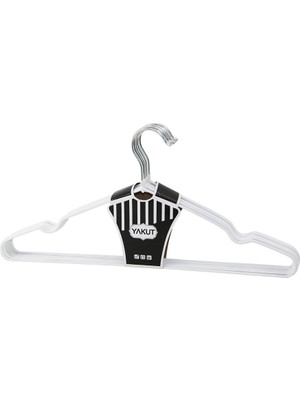 Go İthalat Beyaz 10PCS Silikon Kaplamalı Metal Elbise Askısı 40CM (5131)