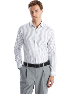 Lc Waikiki Yeni Sezon Slim Fit Uzun Kollu Çizgili Oxford Erkek Gömlek