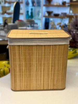 Sever Bambu Çift Bölmeli Kalanır Sepet 52X32X50CM