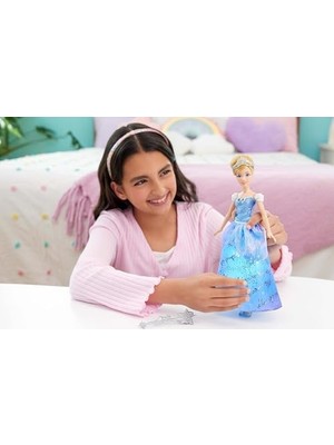 Skygo Mattel Prensesi Cinderella Sihirli Değnek Sallandığında Işıkları Yanan ve Sesler Çıkaran Elbisesi Ile, Filmden Ilham Alan Balo Elbiseli Cinderella, JBF94