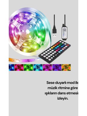 Astraltech Sese Duyarlı 10M Smart Şerit LED Ios Android Kontrollü Rgb Işık