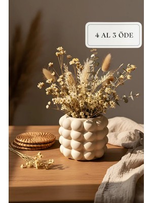 Zuri Design Beton Dekoratif Bohem Iskandinav Vazo – Iskandinav Tasarım 12 x 12