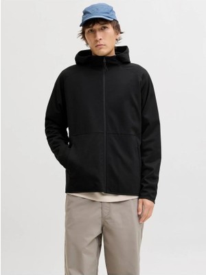 Jack & Jones Jack&jones 12289209 Jjebase Sweat Zıp Hood Sn Black Erkek Sweatshirt