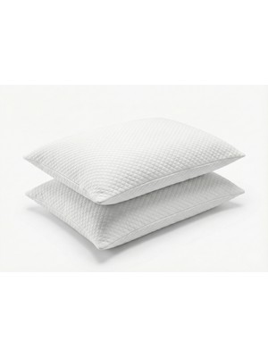 Orbit 2 Adet Kapitone Yastık Kılıfı - Yastık Koruyucu - 2'li Set - 50X70 cm - Optik Beyaz