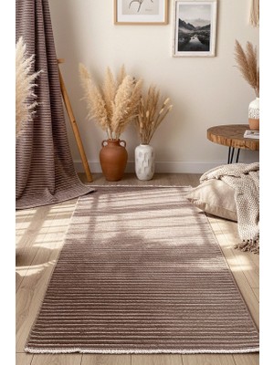 Melaris Halı Yıkanabilir Pamuk Dokuma Kilim Doğal Kendinden Saçaklı Kaymaz Tabanlı Halı Salon Oturma Odası Mutfak Halısı