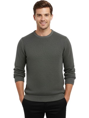 Raymons Erkek Sıfır Yaka Kazak Petek Örgü Klasik Kalıp 5214C BGL-ST05022