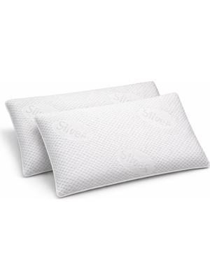 Orbit 2 Adet Kapitone Yastık Kılıfı - Yastık Koruyucu - 2'li Set - 50X70 cm - Optik Beyaz