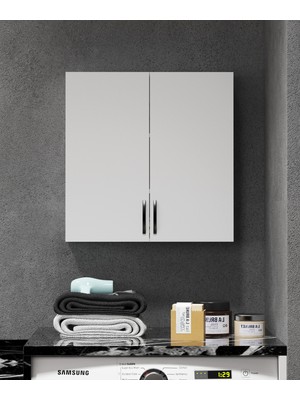 Makbulce - Çamaşır Makinası Üstü Dolap Banyo Dolabı