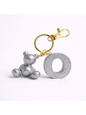 Scultore Kişiye Özel O Harfli Ayıcık Anahtarlık - Epoksi Tasarım Çanta ve Araba Anahtarlığı