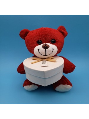 ForWhat Büro Ev Ofis Hediyesi Için Kırmızı Kalp Kutulu Ayıcık