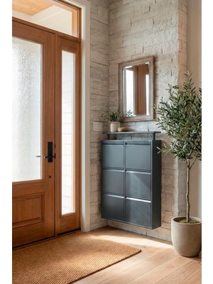 Liccia Metal Ayakkabılık 3 lü Yatay Model