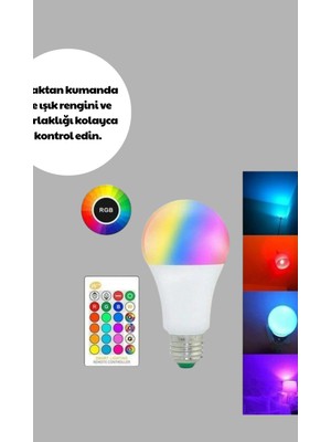Astraltech Rgb Uzaktan Kumandalı LED Ampul 16 Renk A Kalite 2025 Model Orijinal
