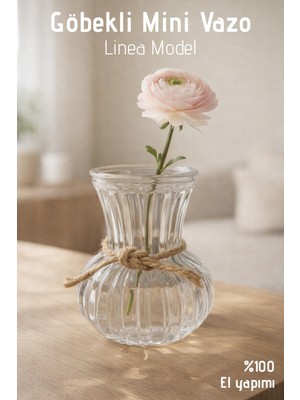 Nandy Home El Yapımı Cam, Küçük Boy Linea Model Vazo - Cam Vazo