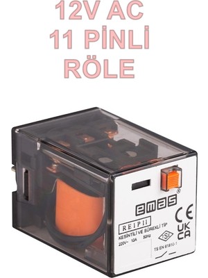 Emas 11 Pinli Endüstriyel Role 12V Ac