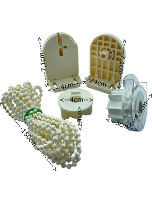 MorPerde 38 lik Stor Perde Jumbo Geniş Kasa Kumaşsız Bitmiş Mekanizma Krem Plastik Takım