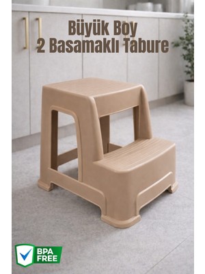 Nandy Home 2 Basamaklı Büyük Boy Tabure, Çok Amaçlı Basamak