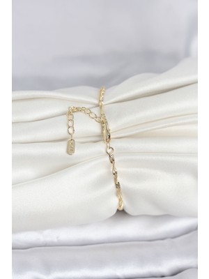 ForWhat Zarif Bilekler Için 60CM Golden Pirinç Yassı Ezme Burgu Kadın Bileklik