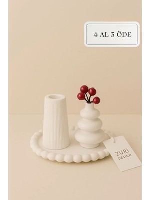 Bohem Vazo & Tepsi Seti: Minimalist Estetikle Mekanlara Dokunuş