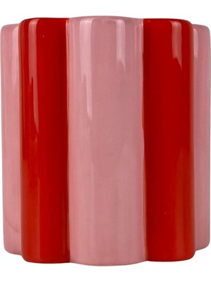 Que Rico - El Boyaması Küçük Saksı Turuncu&pembe