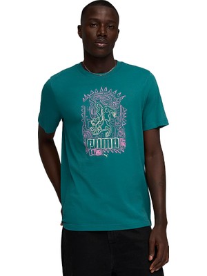 Puma Graphic Erkek Yeşil Günlük Stil T-Shirt 63444160