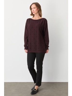 Mutlu Ertan Kadın Triko Bluz Vino 20189