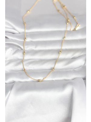 ForWhat Zarif Boyunlar Için 60CM Golden Pirinç Damla Topçuk Zincirli Kadın Kolye