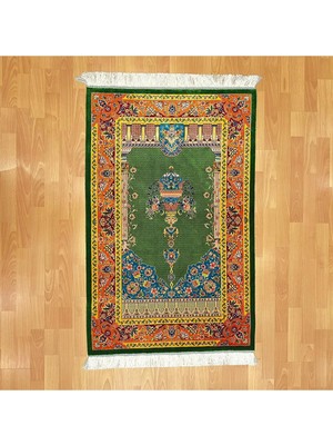 Mevlana Bazaar Klasik/otantik Desenli Iran Ipek Seccade Yeşil
