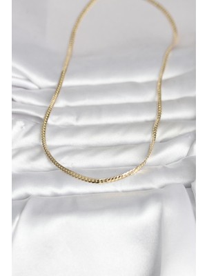 ForWhat Zarif Boyunlar Için 45CM Golden Pirinç Yassı Zincir Kadın Kolye