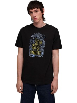 Puma Graphic Erkek Siyah Günlük Stil T-Shirt 63444101