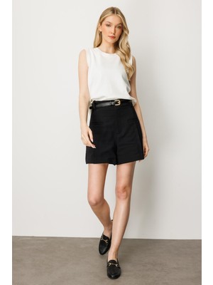 Mutlu Ertan Kadın Sıfır Yaka Triko Bluz Ekru 20252