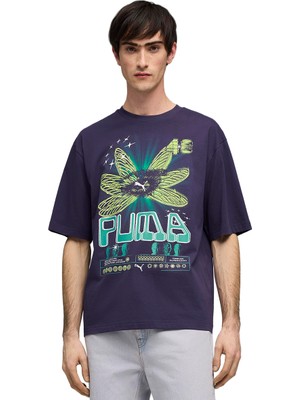 Puma Graphic Erkek Lacivert Günlük Stil T-Shirt 63444364