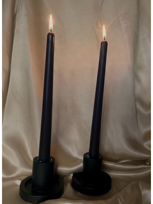 MumKusag Siyah Şamdan Mum Takım Iki Adet Mum İki Adet Şamdan