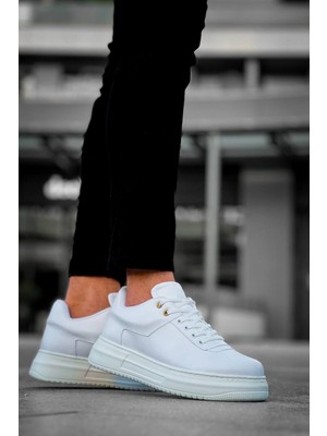 Zapatos KB-X20 Erkek Günlük Bağcıklı Cilt Spor Sneaker Ayakkabı Cbt - Beyaz