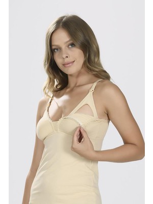 Nbb 3050 Kadın Lohusa Pamuklu Göğüs Kısmı Açılabilen Emzirme Atleti