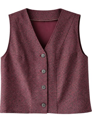 Retrobird Tasarım Yelek Kadın Mürdüm Renkli