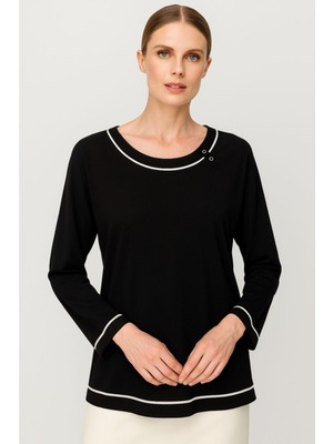 Mutlu Ertan Kadın Sıfır Yaka Penye Siyah 30403