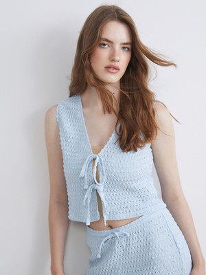 Lc Waikiki Yeni Sezon V Yaka Ajurlu Kadın Yelek