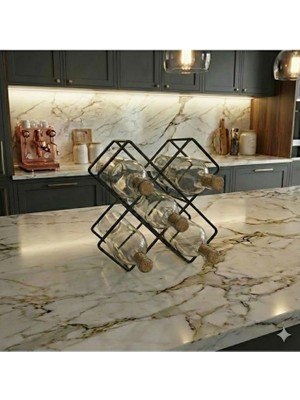 Rack And Cork - Masaüstü Şarap Rafı | 5 Şişe Kapasiteli | Modern Şarap Depolama