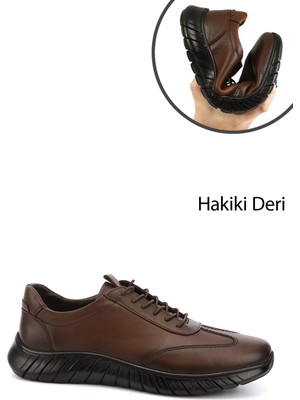 Gönderi(r) Erkek Taba Antik Bağcıklı Kauçuk Taban Hakiki Deri Sneaker