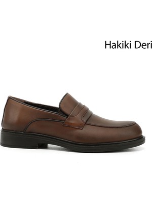 GÖNDERİ Erkek Taba  Hakiki Deri Klasik Ayakkabı