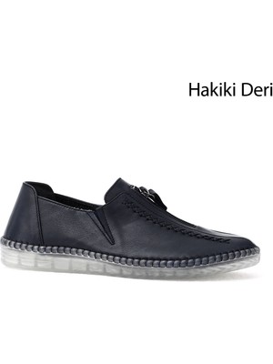 Gönderi(r) Kadın Lacivert Hakiki Deri Comfort Ayakkabı