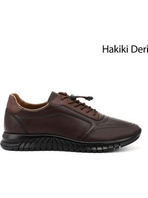 Gönderi(r) Erkek Kahverengi Bağcıklı Kauçuk Taban Hakiki Deri Sneaker