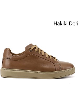 Gönderi(r) Erkek Kum Bağcıklı Kauçuk Taban Hakiki Deri Sneaker