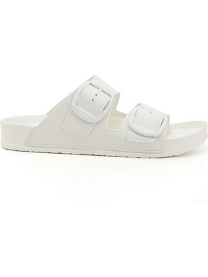 Gönderi(r) Kadın Beyaz Tokalı Günlük Terlik