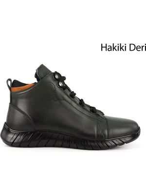 GÖNDERİ Erkek   Fermuarlı Hakiki Deri Outdoor Bot