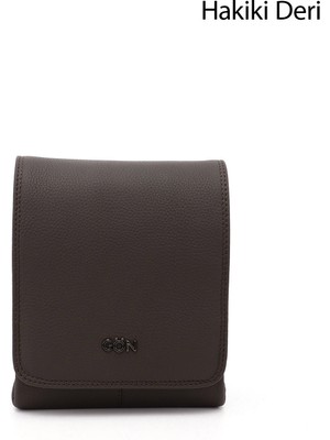 Gönderi(r) Unisex Kahverengi Uzun Askılı Hakiki Deri Evrak Omuz Çantası